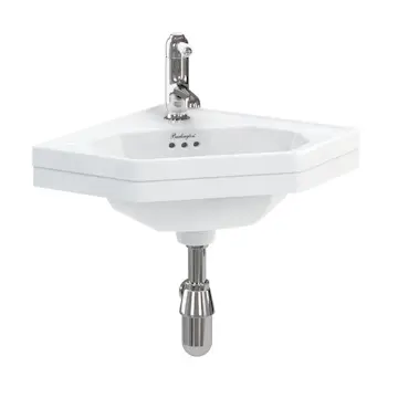 Tvättställ Burlington B10 598 mm Hörnmontage