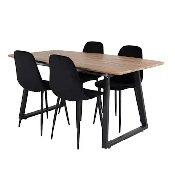 Spisegruppe Venture Home Ina med 4 Phoi Stoler Fløyel