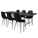Spisegruppe Venture Home Chicago Sort med 6 Pobbie Stoler