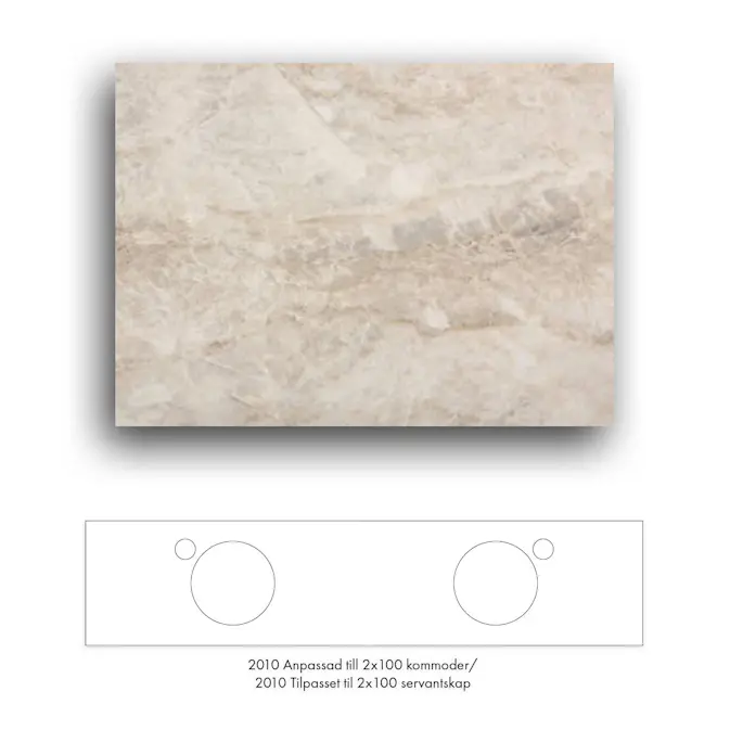 Bänkskiva Macro Design Crown+ Dekton 2010 till Tvättställsskåp Crown