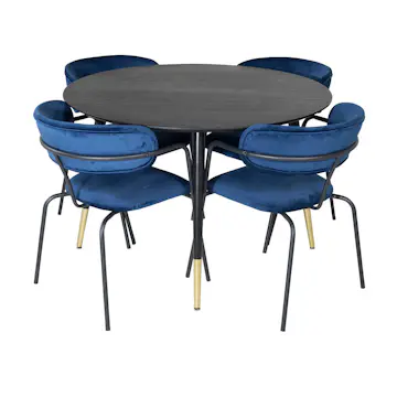 Spisegruppe Venture Home Dipp Ø115 cm med 4 Arrow Stoler