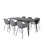 Spisegruppe Venture Home Dipp med 6 Comfort Plastic Stoler
