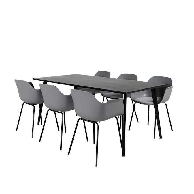 Spisegruppe Venture Home Dipp med 6 Comfort Plastic Stoler