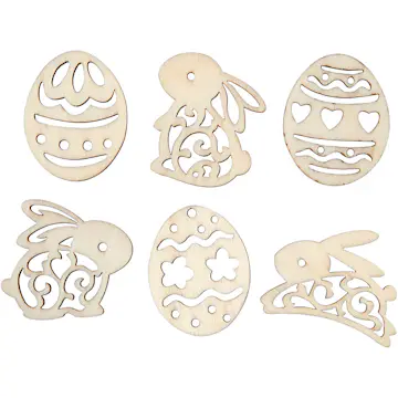 Trepynt Creativ Company Påskeegg og Harer H 40 mm 24 Stk/1 Pk