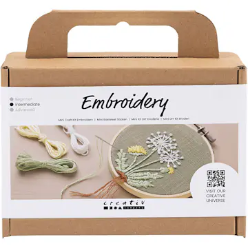 Brodering Creativ Company Mini DIY Kit Matt Grønn Broderiramme