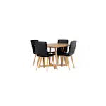Spisegruppe Venture Home Yakidon Ø120 cm med 4 stk Today Stoler