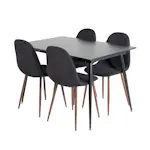 Spisegruppe Venture Home Silvia med Innleggsplate og 4 Pobbie Stoler
