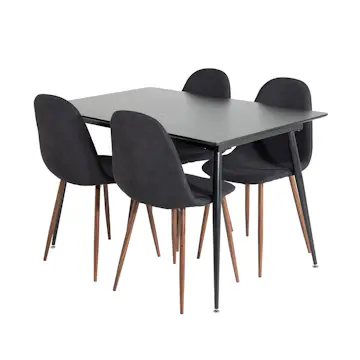 Spisegruppe Venture Home Silvia med Innleggsplate og 4 Pobbie Stoler