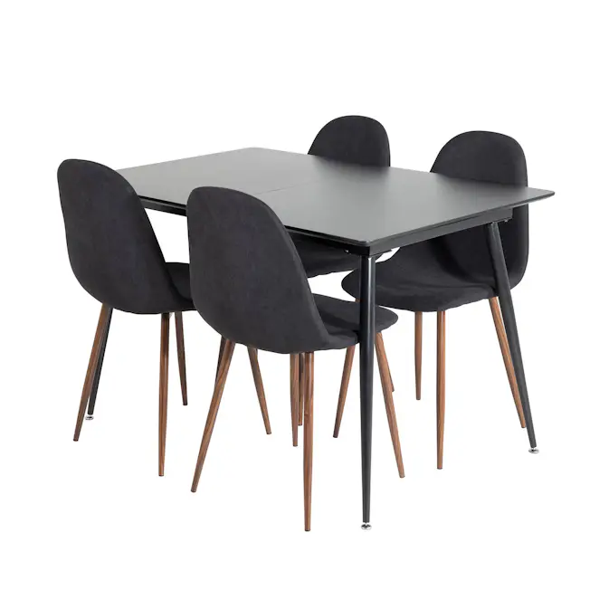 Spisegruppe Venture Home Silvia med Innleggsplate og 4 Pobbie Stoler