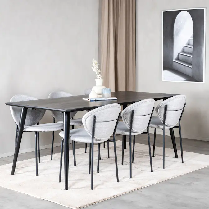 Spisegruppe Venture Home Dipp med 6 Vault Stoler