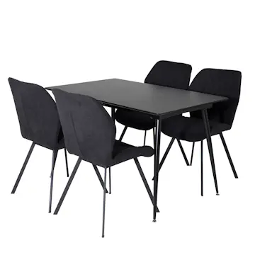 Spisegruppe Venture Home Silvia med Innleggsplate og 4 Geneva Stoler