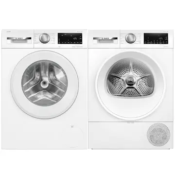Vaskemaskin og Tørketrommel Bosch WGG254FLSN + WQG2420ASN Serie 6 Hvit