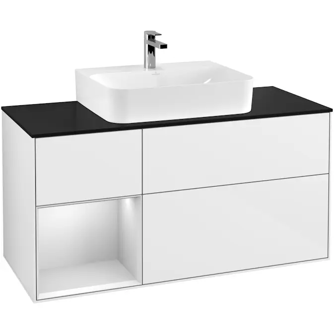 Tvättställsskåp Villeroy & Boch Finion med 3 Lådor Hylla och Bänkskiva för Centrerat Tvättställ