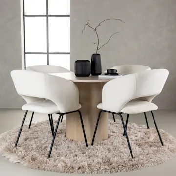 Spisegruppe Venture Home Olivia Ø110 cm med 4 stk Day Stoler