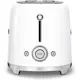 Brødrister Smeg TSF02WHEU Hvit 50-talls Retro Design med Ekstra Brede Spor
