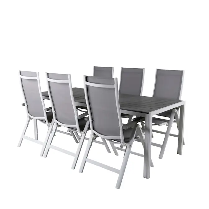 Spisegruppe Venture Home Bront med 6 Aleyna Posisjonsstoler