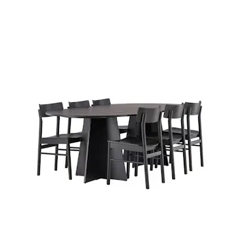 Spisegruppe Venture Home Bootcut Oval med 6st Montros Spisestoler