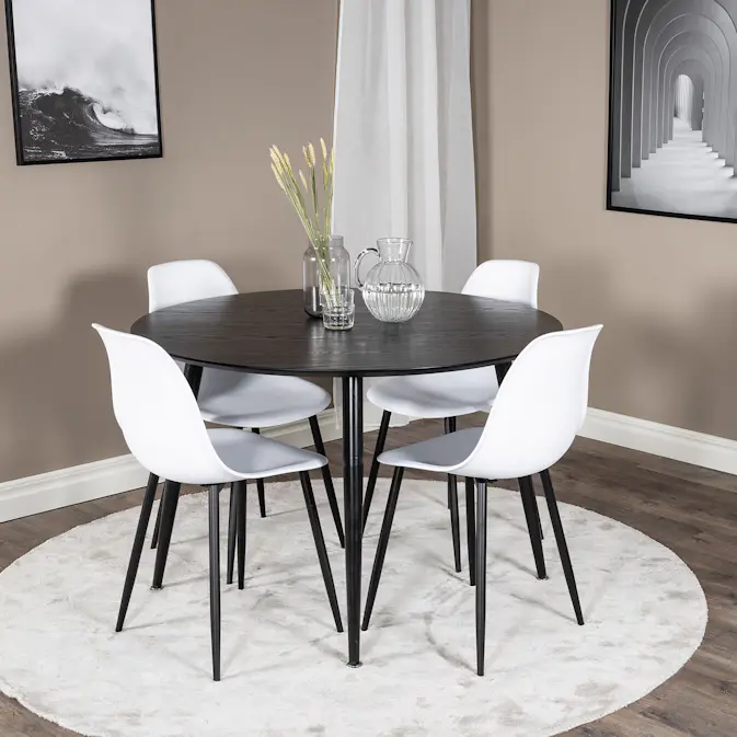 Spisegruppe Venture Home Dipp med 4 Polar Plastic Stoler