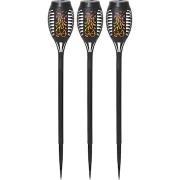 Solcelle Fakkel Star Trading Flame Mini Torch Kampanje 3-pk Skumring