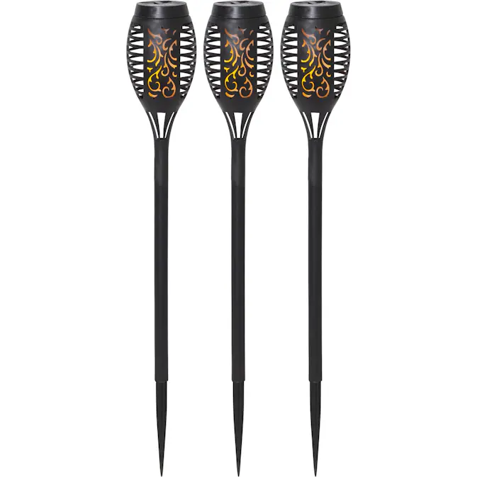 Solcelle Fakkel Star Trading Flame Mini Torch Kampanje 3-pk Skumring