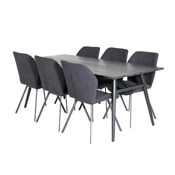 Spisegruppe Venture Home Salt med 6 Geneva Stoler