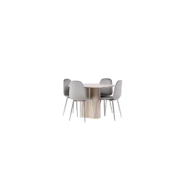 Spisegruppe Venture Home Olivia Ø110 cm med 4 stk Eva Stoler