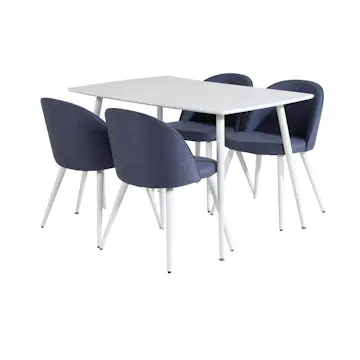 Spisegruppe Venture Home Pobbie med 4 Valentina Stoler Polyester