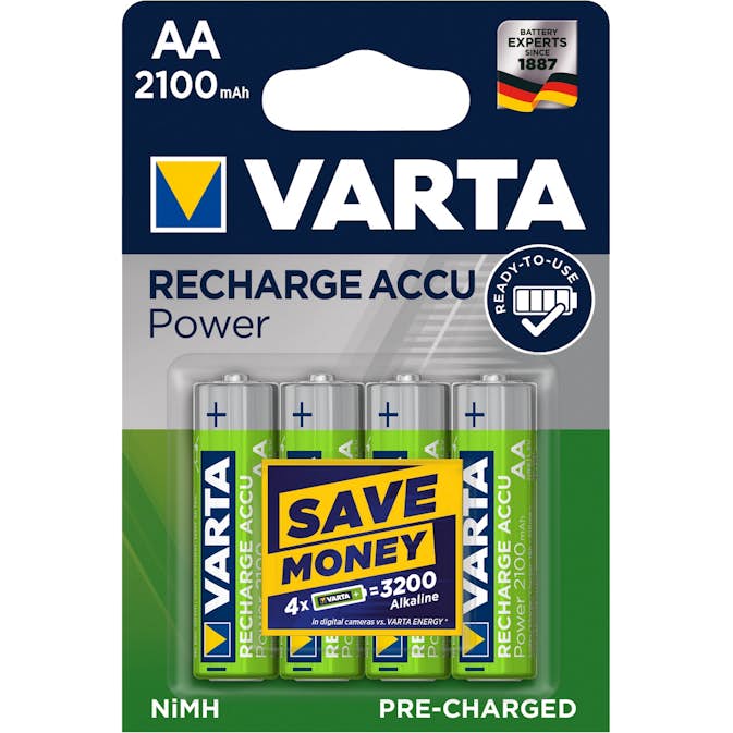 Batterier Varta Recharg. AA 2100 mAh 4-pk