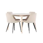 Spisegruppe Venture Home Flora Ø120 cm med 4st Night Spisestoler