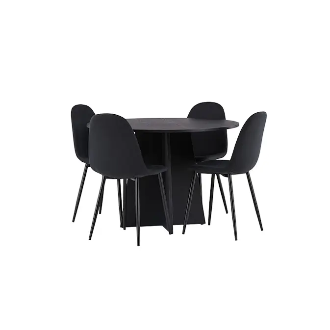 Spisegruppe Venture Home Bootcut Ø110 cm med 4 Polar Stoler