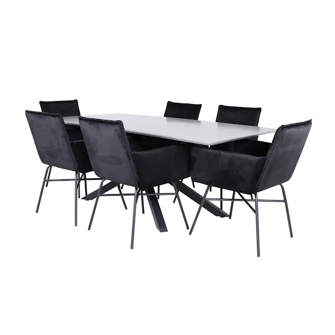 Spisegruppe Venture Home med Piata Spisebord og 6 Annika Spisestoler