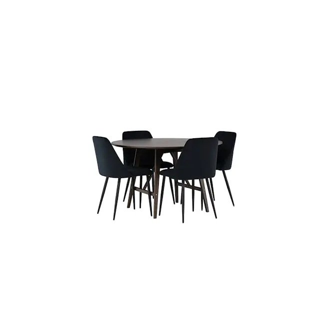 Spisegruppe Venture Home Kaseidon Ø100 cm med 4 stk Night Stoler