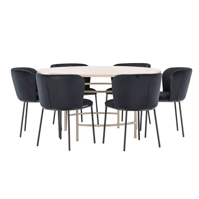 Spisegruppe Venture Home Copenhagen Ø140 cm med 6st Edina Spisestoler