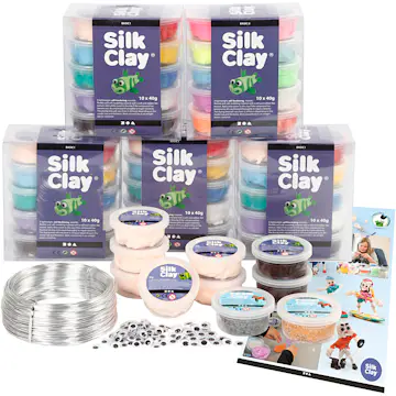 Materiellsett Creativ Company Klassesett for figurer med Silk Clay 1 sett