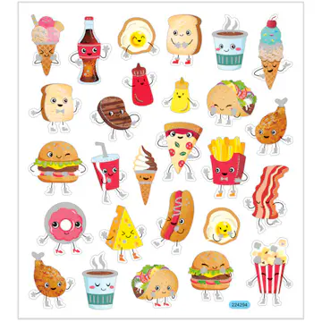 Klistremerker Creativ Company Fast Food 15x16,5 cm