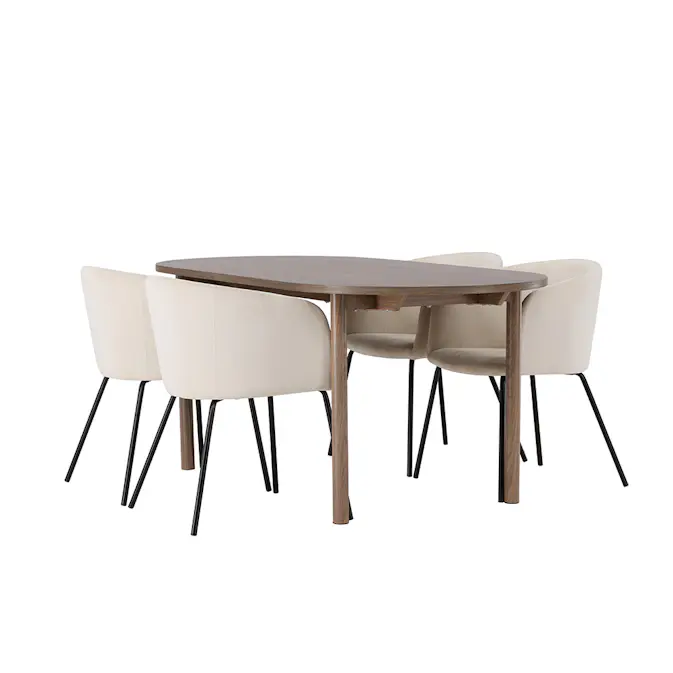 Spisegruppe Venture Home Andy med 4 Berit Stoler