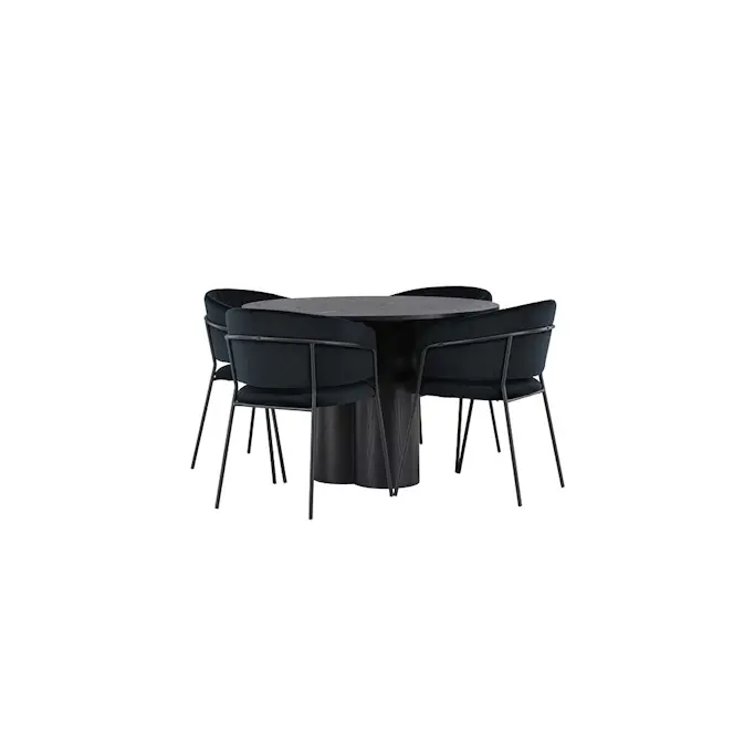 Spisegruppe Venture Home Olivia Ø110 cm med 4 stk Selma Stoler