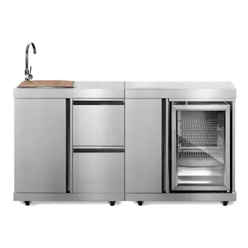 Kjøleskap og Oppvaskbenk Myoutdoorkitchen Stainless Collection Duopakke