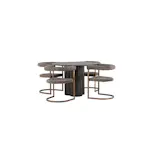 Spisegruppe Venture Home Olivia Ø110 cm med 4 stk Morning Stoler