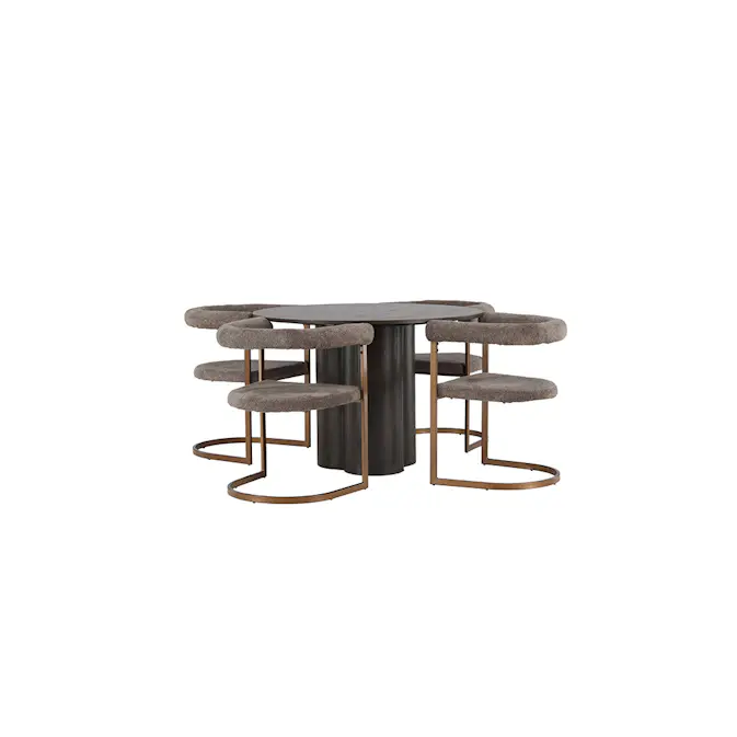 Spisegruppe Venture Home Olivia Ø110 cm med 4 stk Morning Stoler