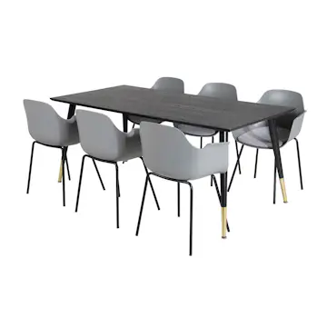 Spisegruppe Venture Home Dipp med 6 Comfort Stoler