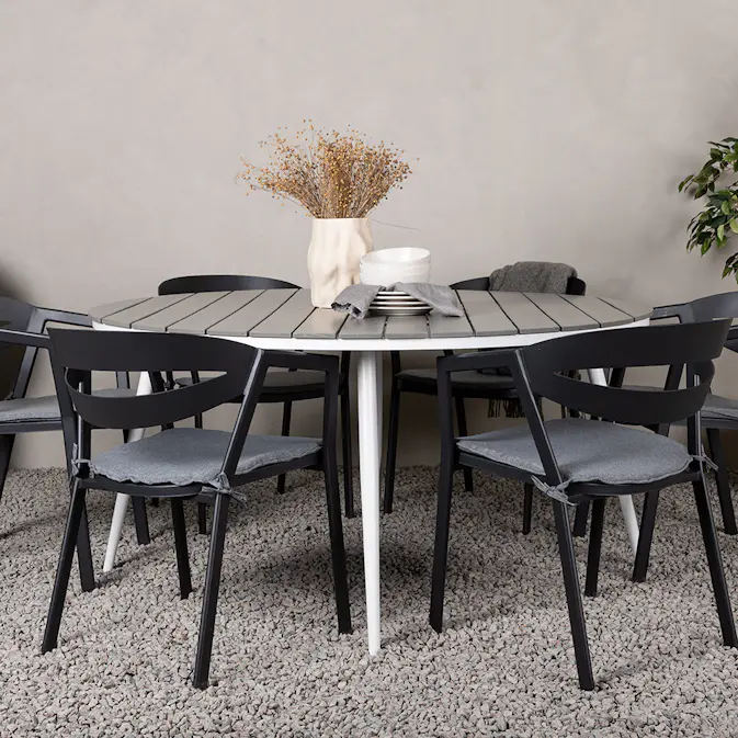 Spisegruppe Venture Home Break Ø150 cm med 6 Slit Stoler