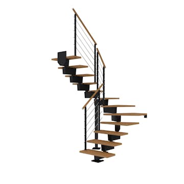 Hovedtrapp Dolle Dubai Eik Oljet 1/2-Sving Design