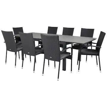 Spisegruppe Venture Home Lova 160/240 med 8 Asta Stoler
