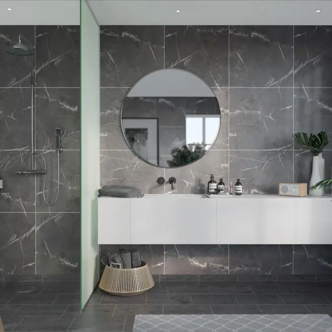 Baderomspanel Fibo Black Marble 2272-M6060S