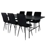 Spisegruppe Venture Home Chicago med 6 Walerina Stoler Fløyel