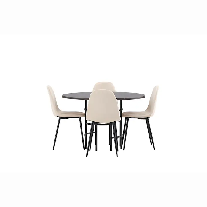 Spisegruppe Venture Home Copenhagen med 4 Polar Stoler Fløyel