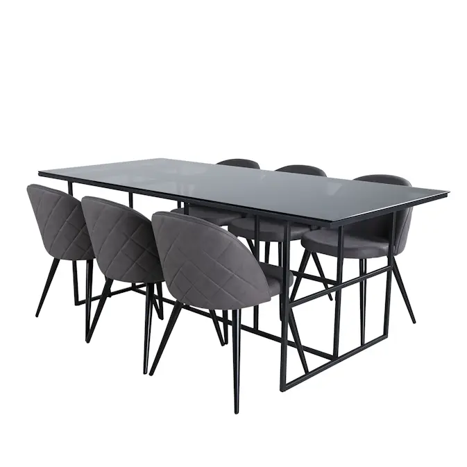 Spisegruppe Venture Home Lund med 6 Valentina Stitcthes Stoler