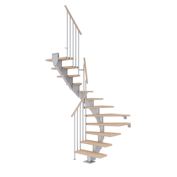 Plassbesparende Trapp Dolle Hamburg Eik Hvitoljet 1/2-Sving Classic III