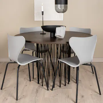 Spisegruppe furniture/fashion Stone med 4 Estes Stoler